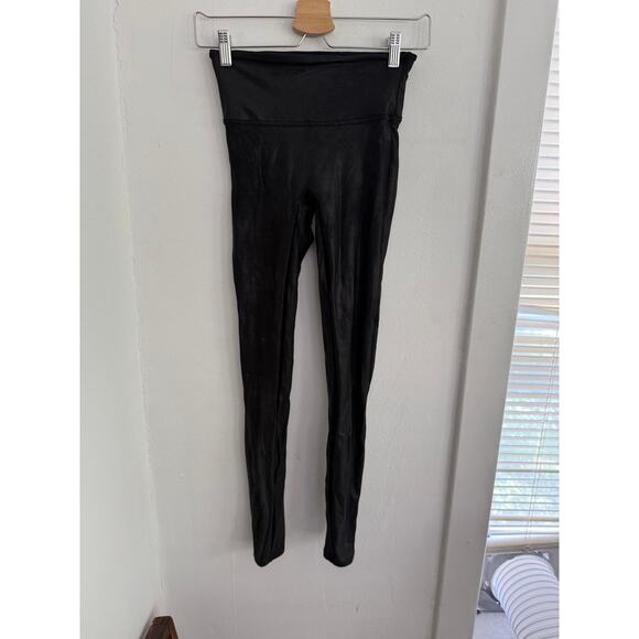 Spanx Women's Black Coated Leggings | Size Small - Picture 1 of 4